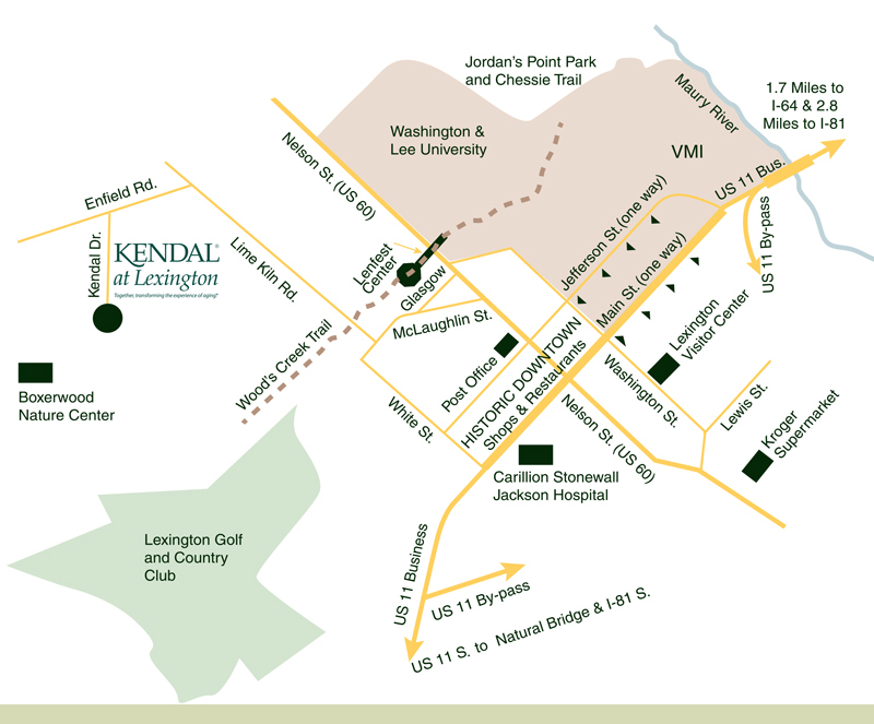 Kendal at Lexington Map
