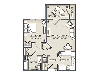 1 Bedroom Apartment (B)