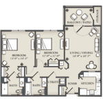 (E) 2 Bedroom (Side by Side) Apartment