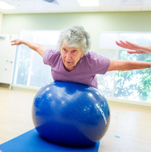 Dorothy workout ball stretch
