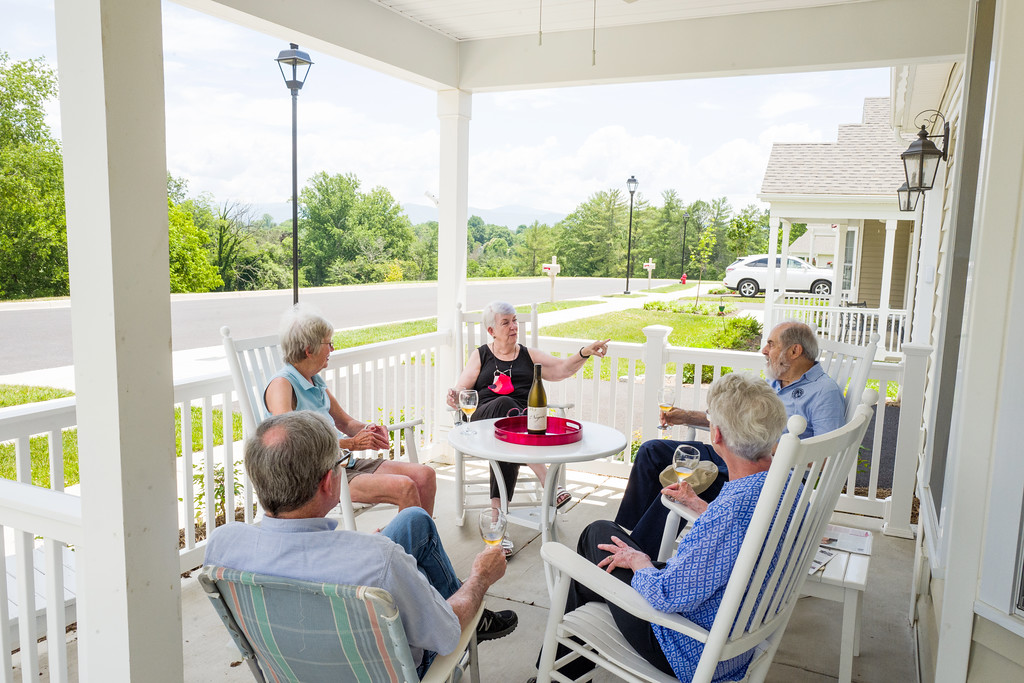 Resident relax on porch