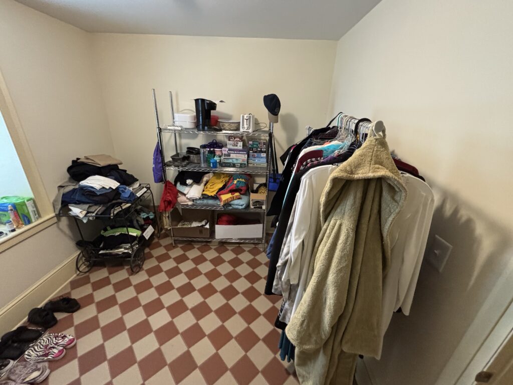 The sharing closet. Image of donated goods. 