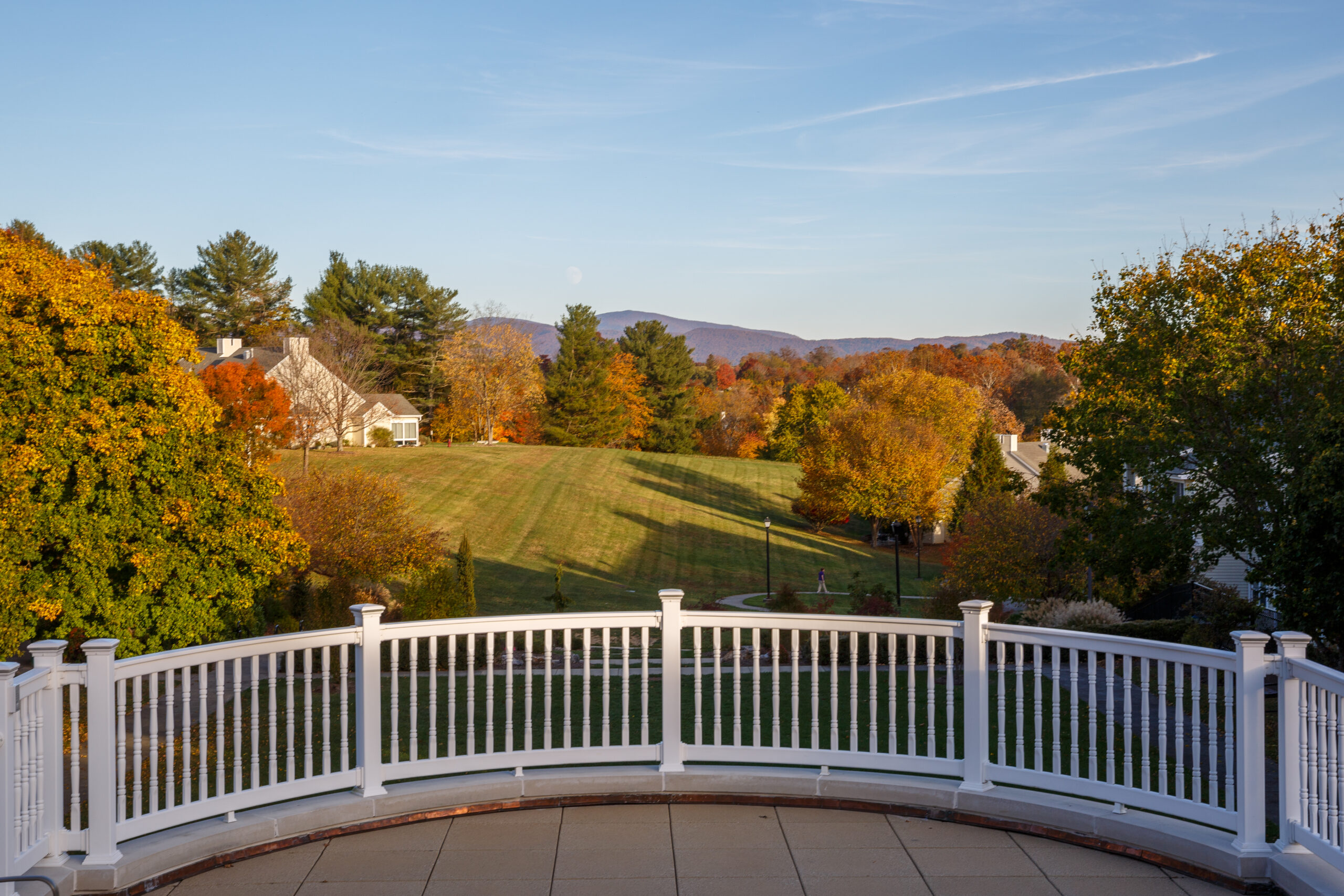 An overlook of the Kendal courtyard in the fall.